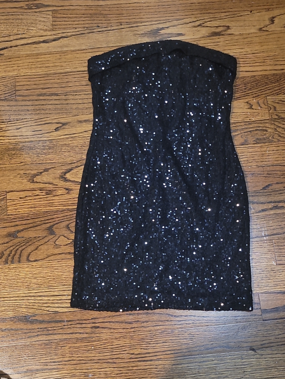 Women’s Strapless Mini Black Sequin Cocktail Dress